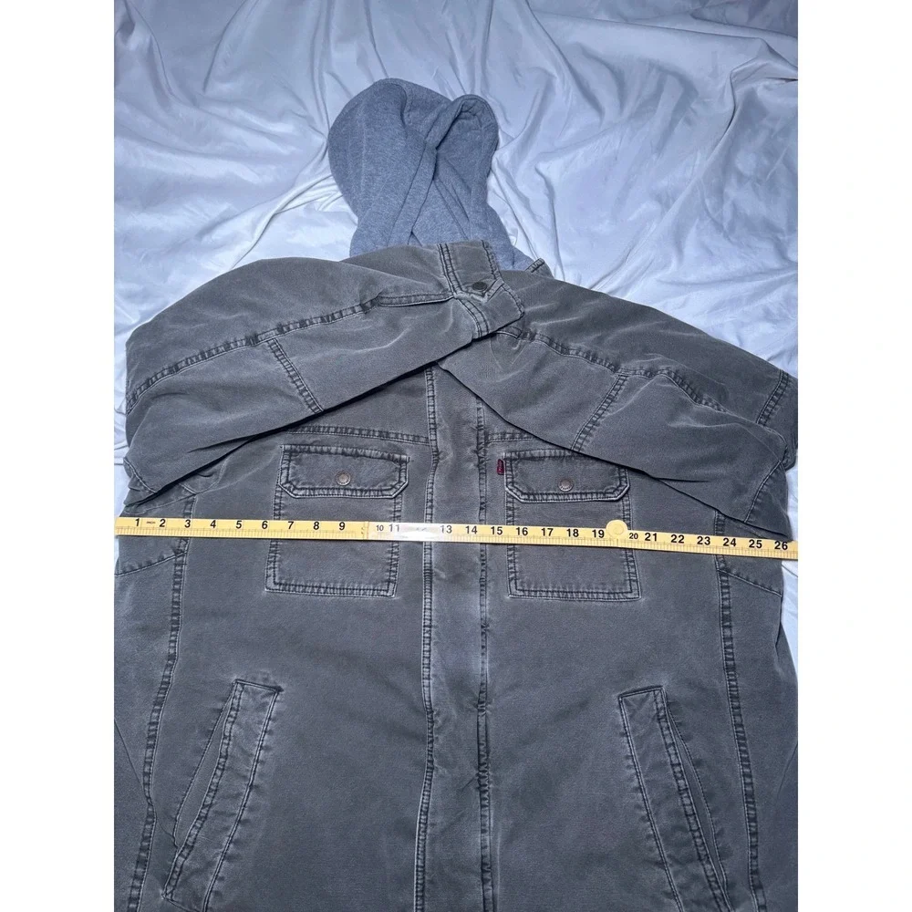 Levi's Field Jacket Sherpa Lined Mens XL Faded Olive Green Hooded Workwear